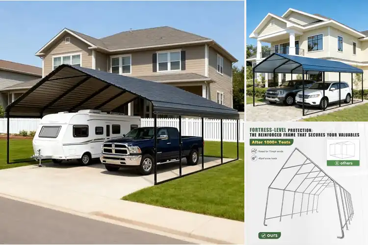 Detailed view of Best 1.8In Galvanized Steel Carports
