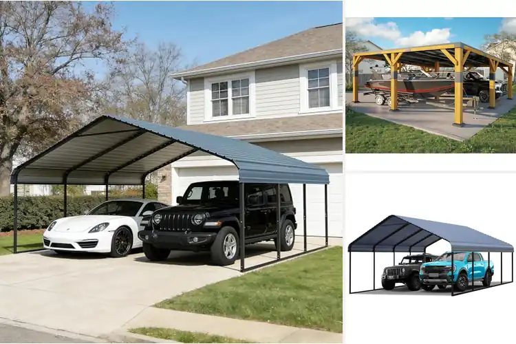 Detailed view of Best Double Car Carports