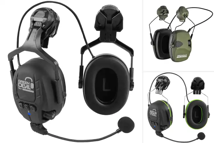 Detailed view of Best Helmet Mounted Electronic Earmuffs