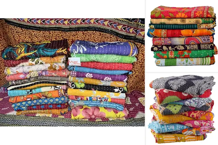 Detailed view of Best Kantha Quilt Decor