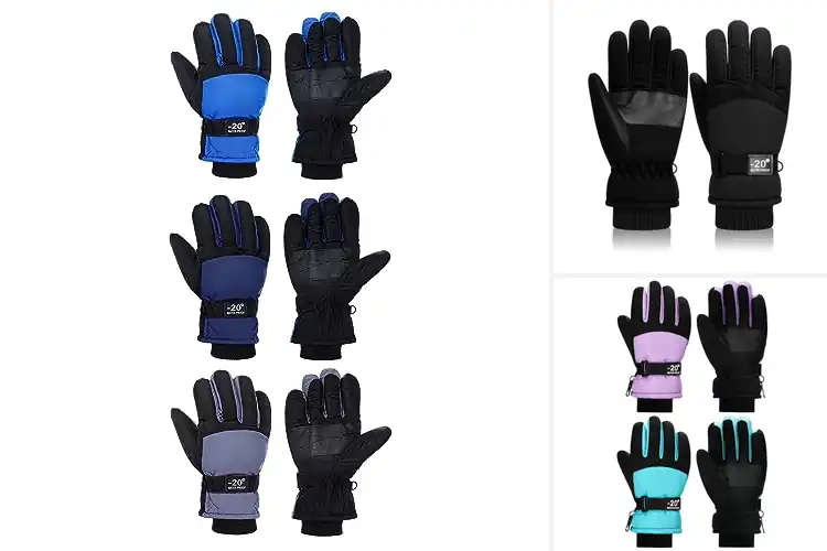 Detailed view of Best Kids Outdoor Winter Gloves: Warm, Waterproof & Durable