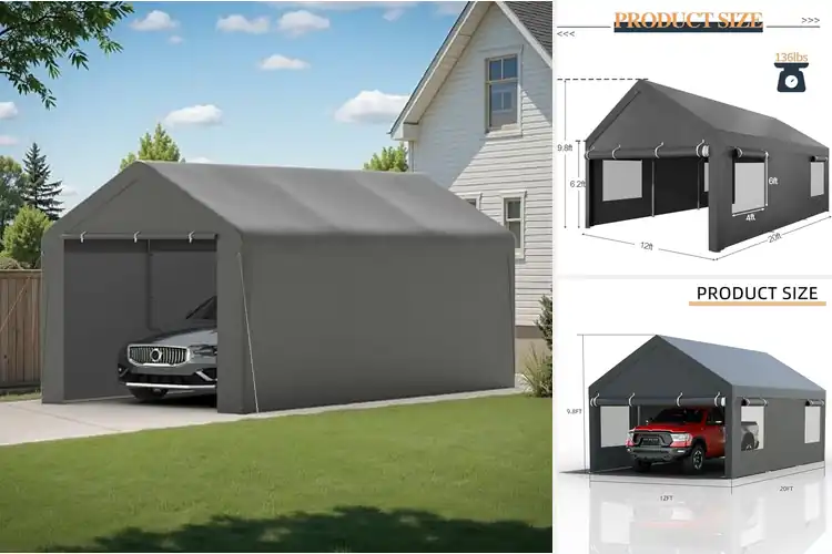 Detailed view of Best Large Car Canopies: Top 10 Durable & Easy Setup Options