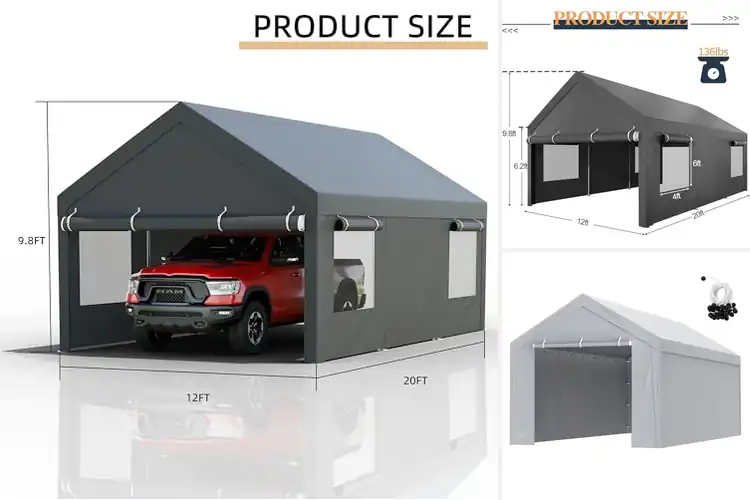 Detailed view of Best Large Carport Canopies: Top 10 Shelters