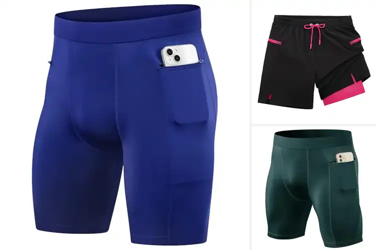 Detailed view of Best Pocketed Compression Shorts With Zippers