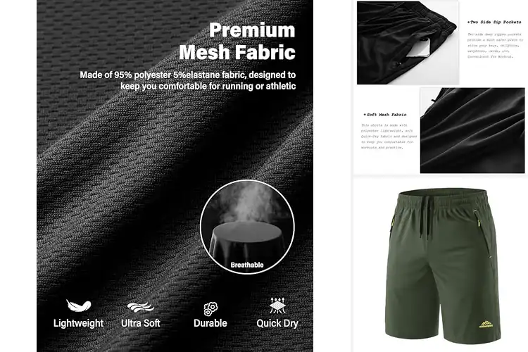 Detailed view of Best Secure Zip Pocket Shorts