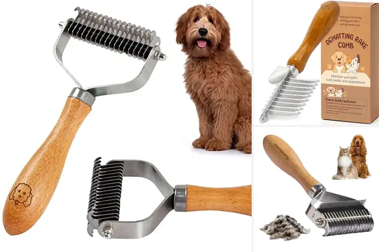Detailed view of Best Wood Handle Dematting Brush